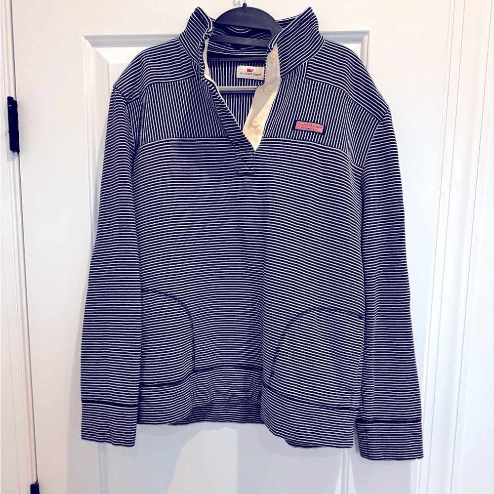 Vineyard Vines navy/white stripe sweatshirt